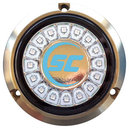 SHADOW-CASTER LED LIGHTING Bimini Blue Single Color Underwater Light - 16 LEDs - Bronze SCR-16-BB-BZ-10